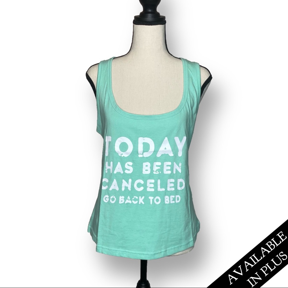 🔵 Today Has Been Cancelled Novelty Racerback Tank Mint